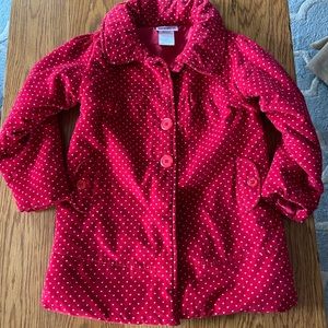 Clockwise Red Corduroy Heart Girls Coat 5/6